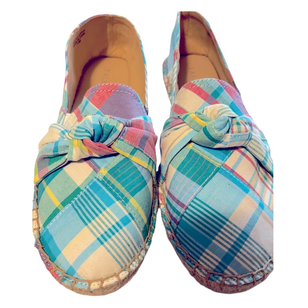 Talbots Izzy Knot Plaid Patchwork Espadrille Flat… - image 6